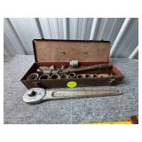 Metal Tool Box With Mostly Armstrong 3/4 Drive Soc
