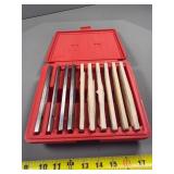12-Piece Woodruff Key Cutter Set in Red Plastic Ca