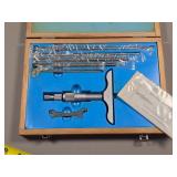 Depth Micrometer Set with Wooden Case and Accessor