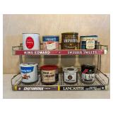 Tobacco Store Display Rack w/ 9 Tobacco Tins
