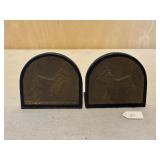 Pr. Scottie Dog Bookends w/ Copper Dog Designs