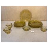 13 Pcs Federal Depression Amber Glass