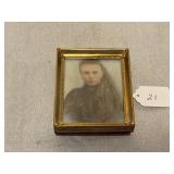 1860-90 Guiers Portrait of Young Woman -Milk Glass