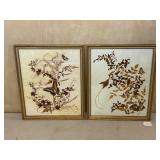 Pr Dried Flowers/Butterfly on Textured Backing