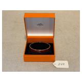18K Overlay on Brass Hermes Calech Enamel Bangle