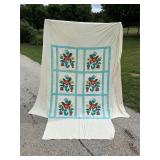 Handmade Appliqued Summer Quilt