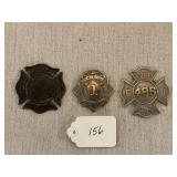 3 Firemen Medallions