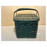 Green Painted Picnic Basket