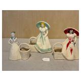 3 Vintage Southern Belle Flower Planters
