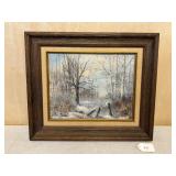 Virgina M. Smetak "Winter Scene" Oil on Board