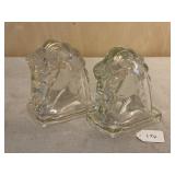 Pr. of Glass Horse Head Bookends
