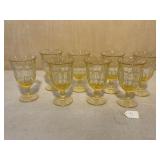 Set of 8 Imperial Glass Noritake Amber Tea Glasses