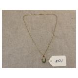 Teardrop Emerald on Yellow Gold Chain