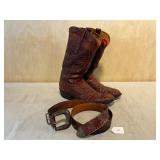 Lucchese Hornback Lizard Boots and Matching Belt