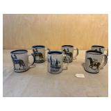 6 Louisville Stoneware Mugs, Made in KY