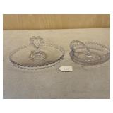 2 Pcs of Candlewick Glass Tidbit Trays