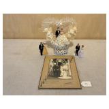 Wedding Photo & 3 Wedding Cake Toppers