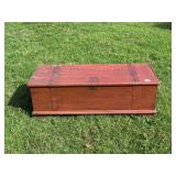 Painted Cedar Trunk w/ Metal Bands