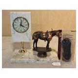 Vintage Horse Clock w/ Marble