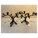 Pair of Metal Candle Holders