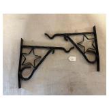 Pair Iron Plant Brackets w/ Tx Star  Cutout