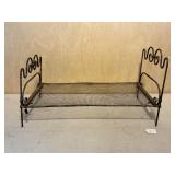 Wrought Iron & Mesh Wire Doll Bed