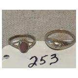 2 Sterling Pinky or Baby Rings