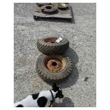 set of rear lawn mower tires and wheels