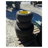 stack of lawn turf tires