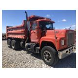 1984 Mack R686T Econodyne tandem axle dump truck,