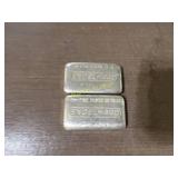 2 engelhard 10 ounce silver bars