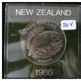 1986 Uncirculated New Zealand $1