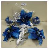 Blue & Silver Floral Decor Items