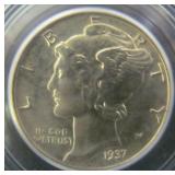 1937 PCGS MS65 Mercury Dime  Stunning High Grade C