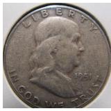 1951-S Franklin Half Dollar