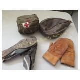 group of vintage sporting goods/first aid