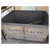 Vintage Western Auto Canvas Bin