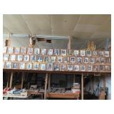 all framed pics on this wall and the adjoining wal