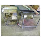 metal welding table and stand next to it