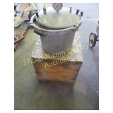 Vintage Pressure Cooker in wood box