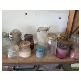 group of glass jars with glass tops
