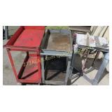 2 tool carts, 1 work bench