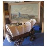 Covered Wagon and framed pic of wagon