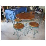 Vintage Ice Cream Parlor Set, heart chair backs