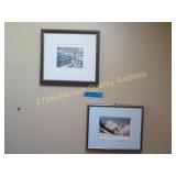 2 small framed pics in hallway going up stairs