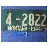 Rare 1944 Montana plate, soy based cardboard