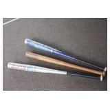1 Wooden & 2 Metal Baseball Bats 1 Wooden & 2 Metal Baseball Bats