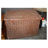 Large Wicker Travel Trunk 39 x 27 x 27H