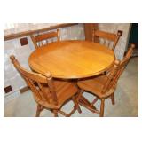 Table & 4 Chairs 41D X 30H & Leaf 17.5 Wide Table & 4 Chairs 41D X 30H & Leaf 17.5 Wide