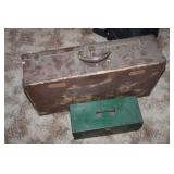 Vintage Suitcase & Metal Box Vintage Suitcase & Metal Box